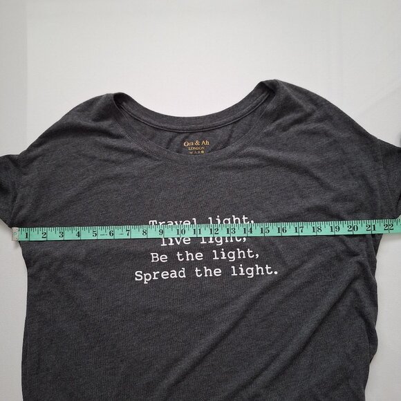 Om & Ah London Grey Long Sleeve Tee Be the Light - Picture 4 of 5